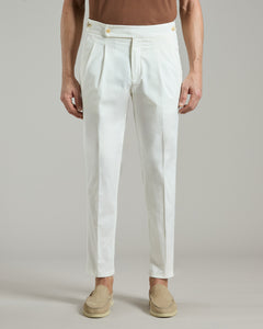 Pantalone in cotone bianco