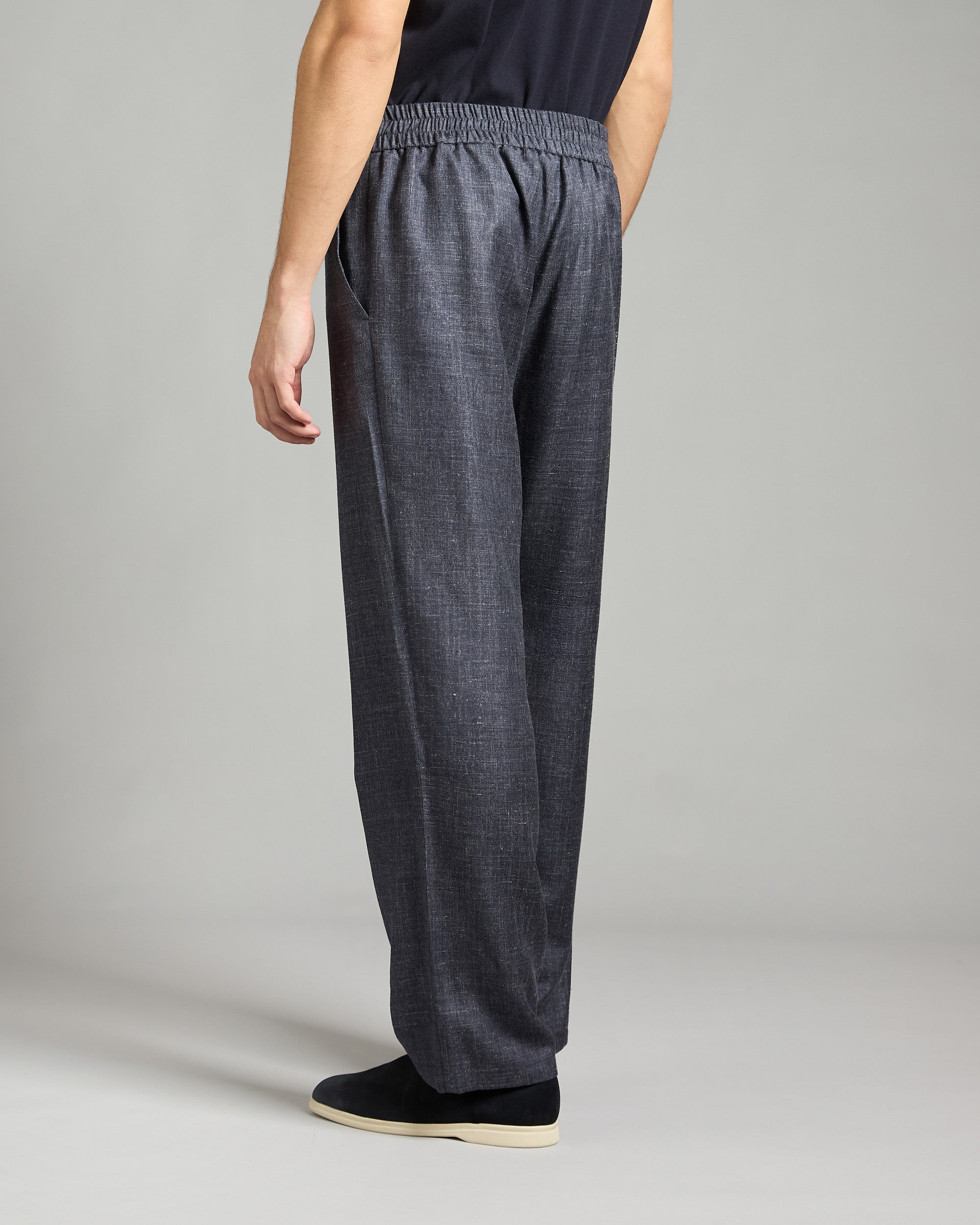Blue Denim Trousers in Cashmere Canvas 3