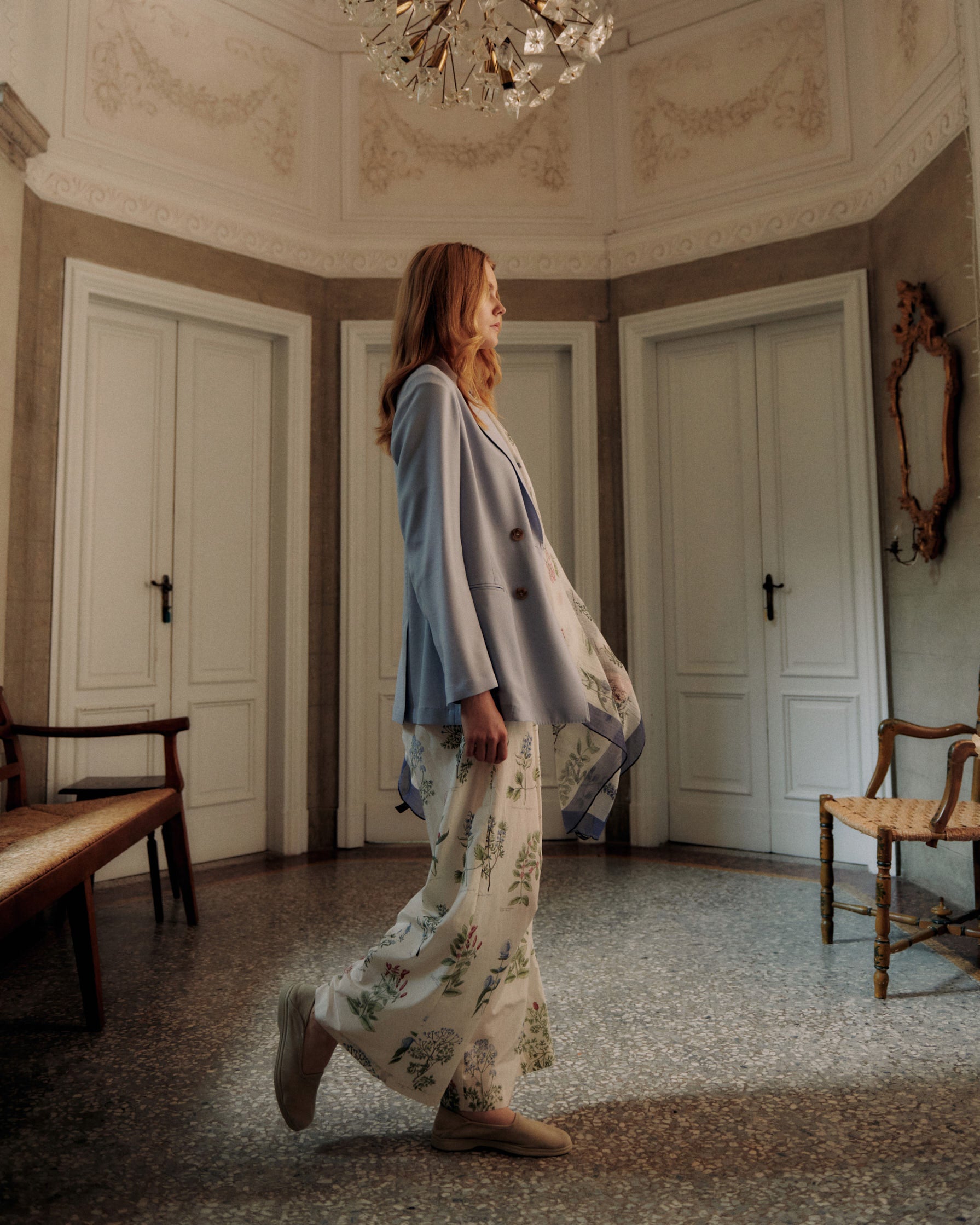 Herbarium Print Cotton and Silk Pants