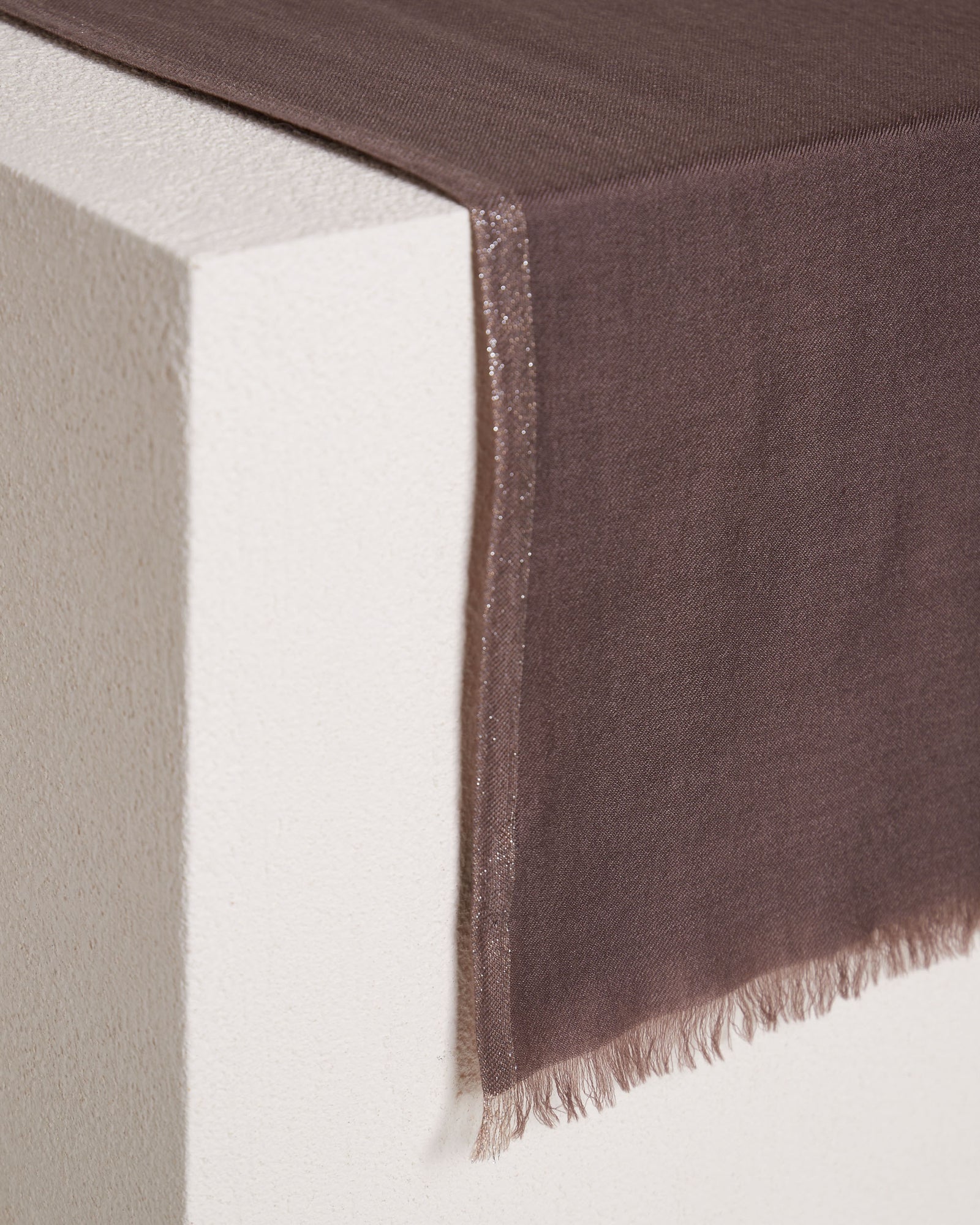 Brown cashmere and silk stole 2