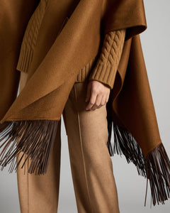 Brown Cashmere Cape with Fringes 3