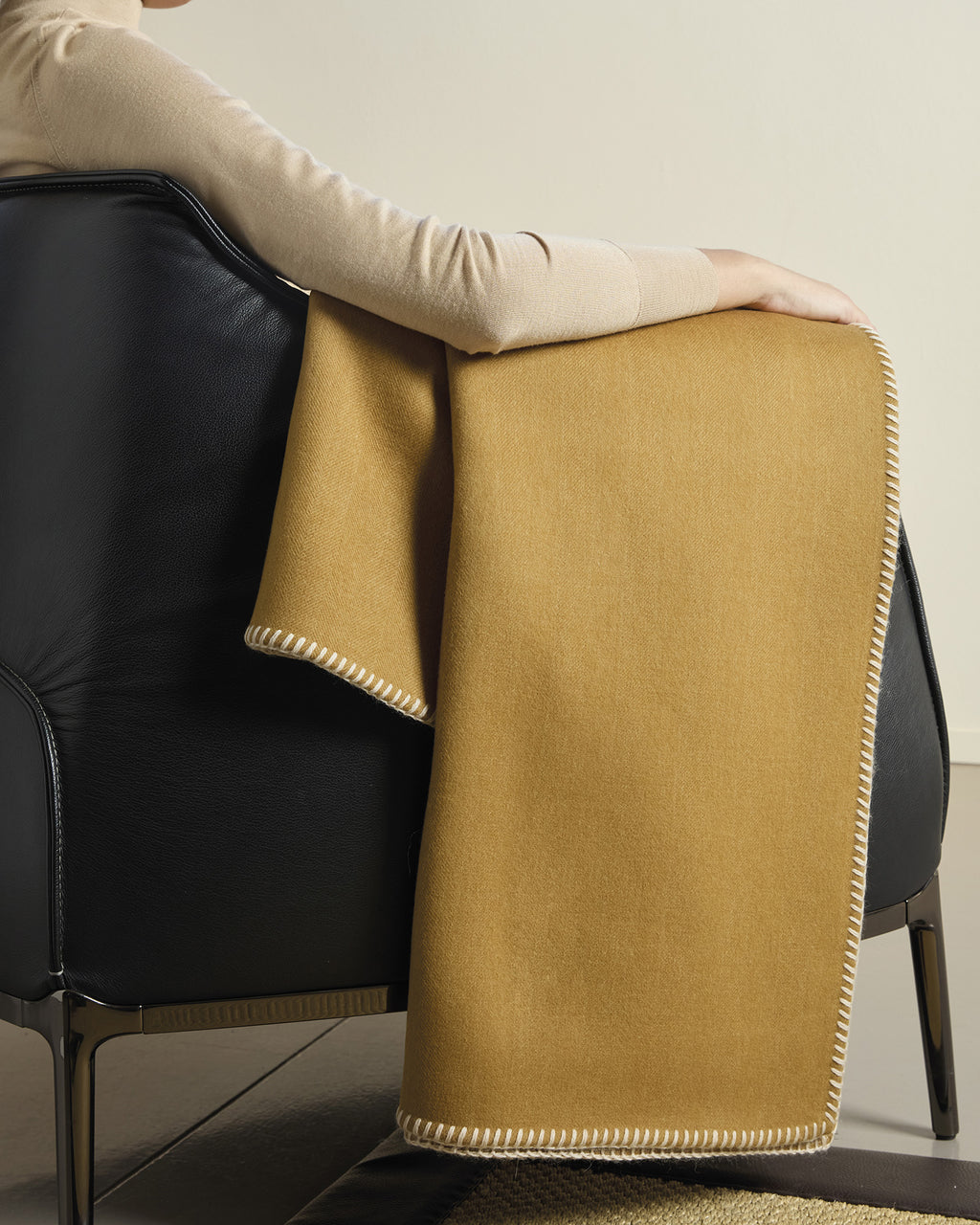 Bicolored pure cashmere plaid