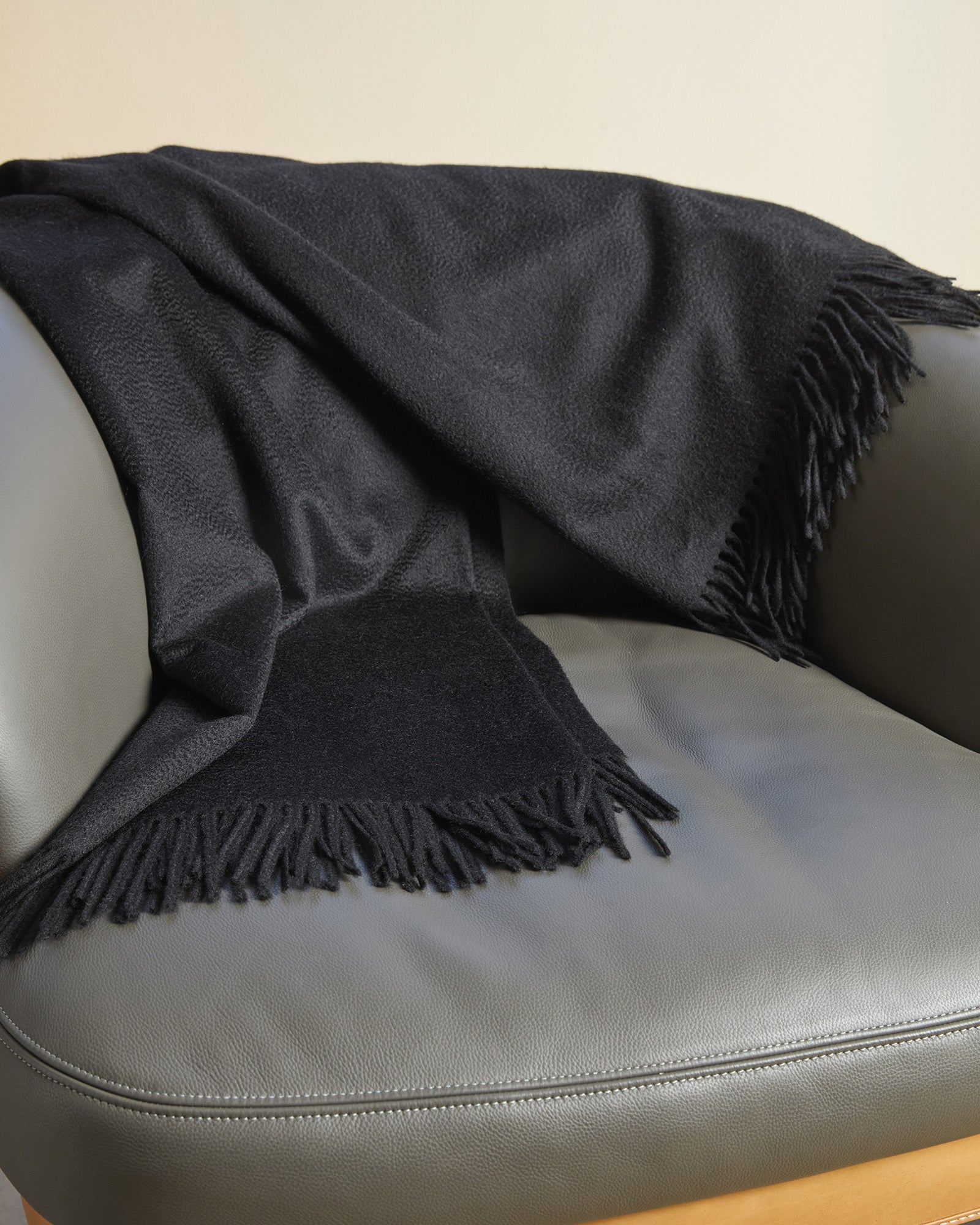 Black pure cashmere plaid 2