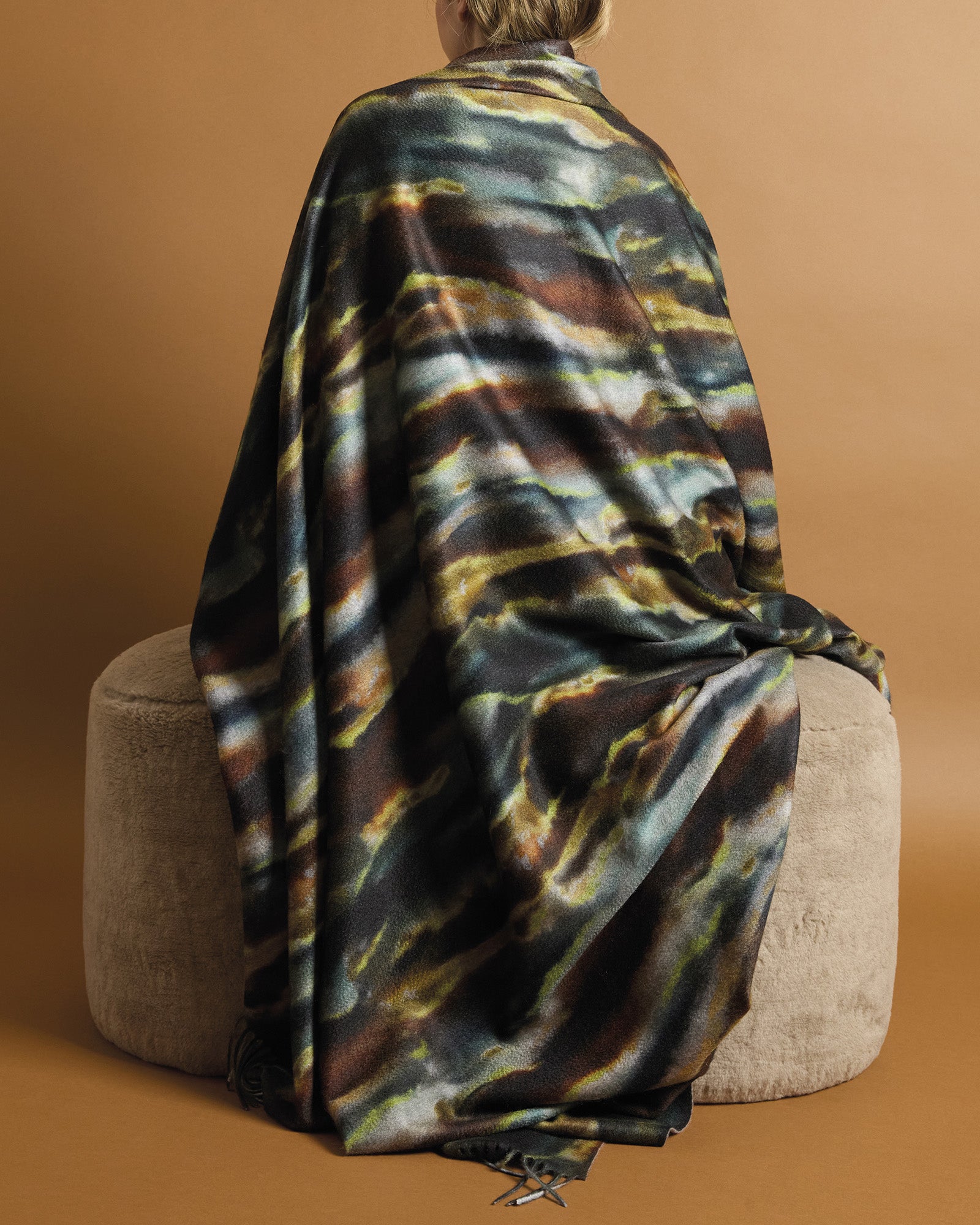 Multicolored pure cashmere plaid