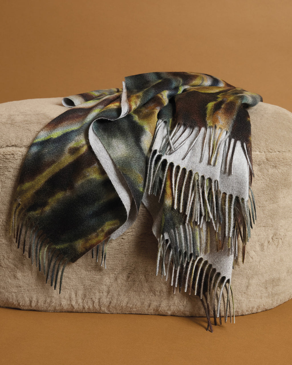 Multicolored pure cashmere plaid