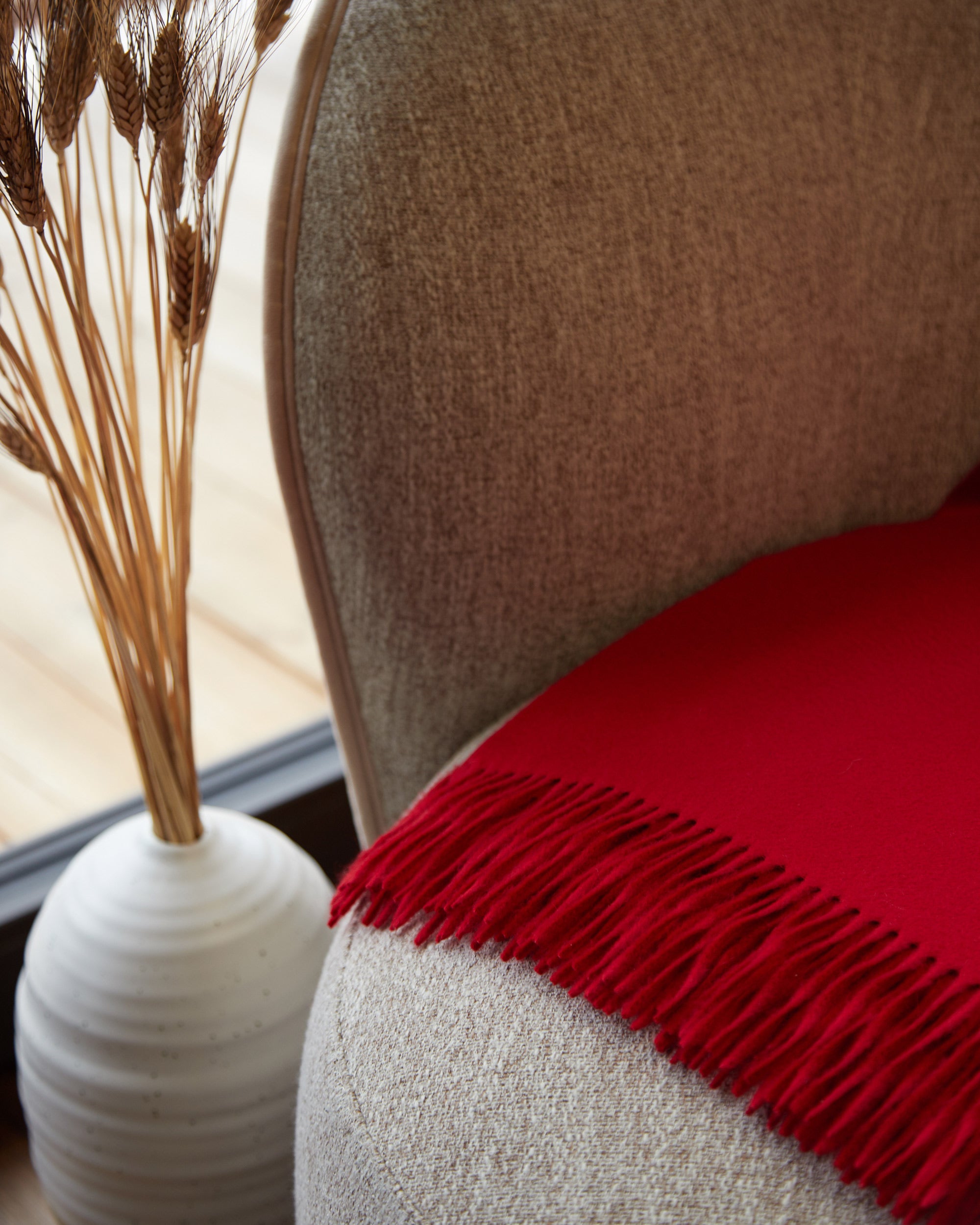 Red pure cashmere plaid 2
