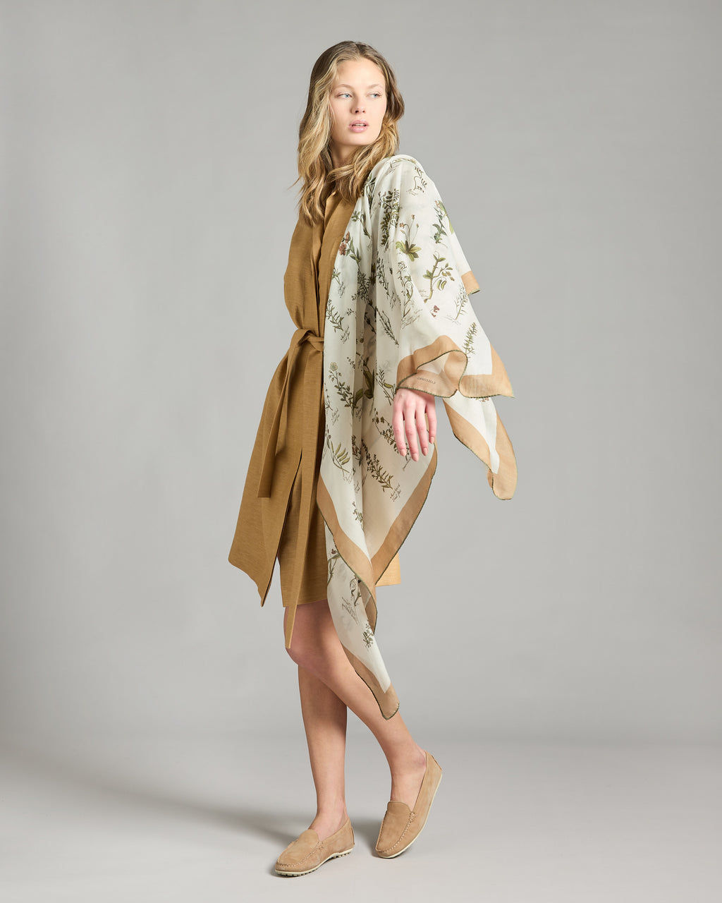 Herbarium Print Cashmere and Silk Stole