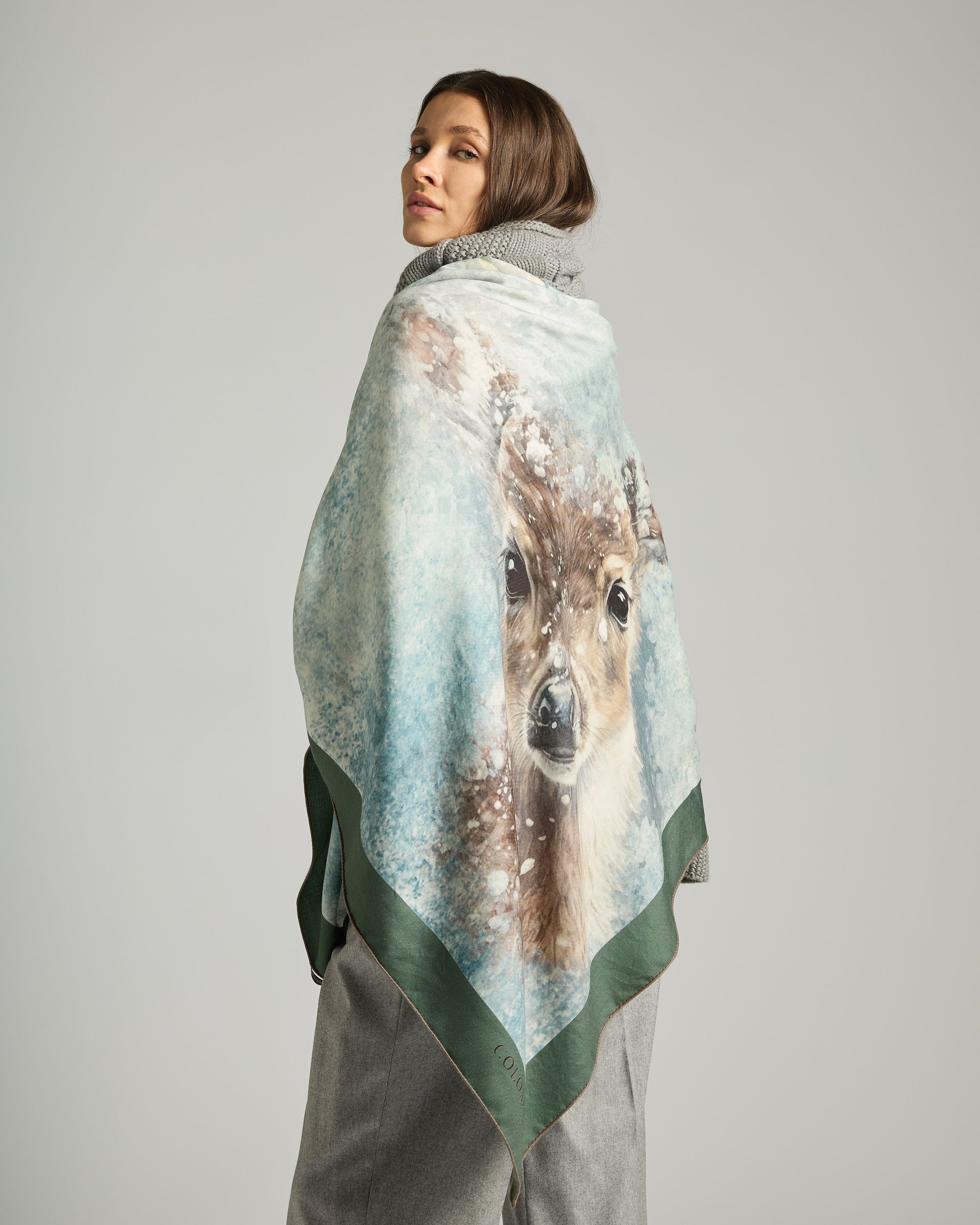 Printed cashmere and silk stole