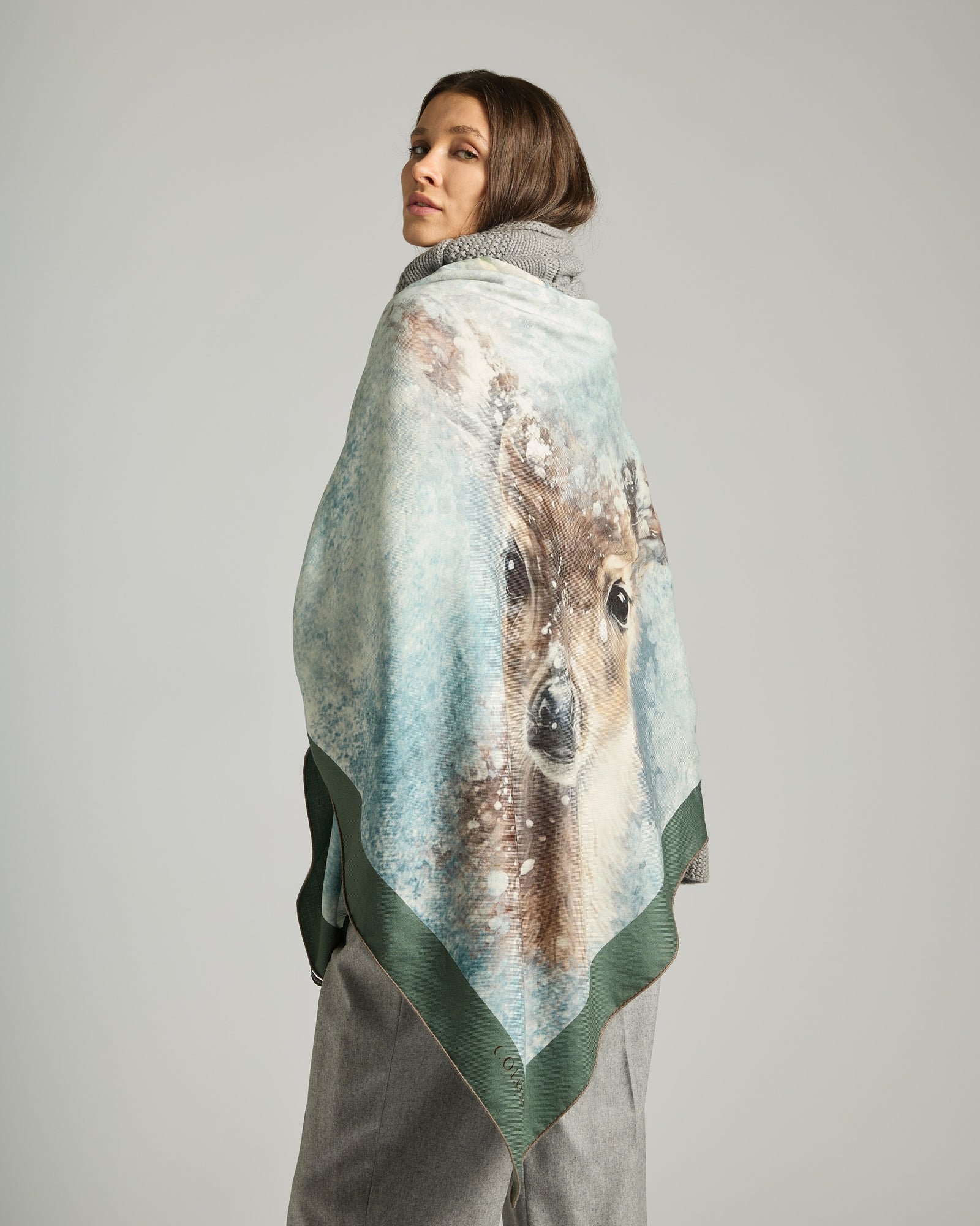 Printed cashmere and silk stole