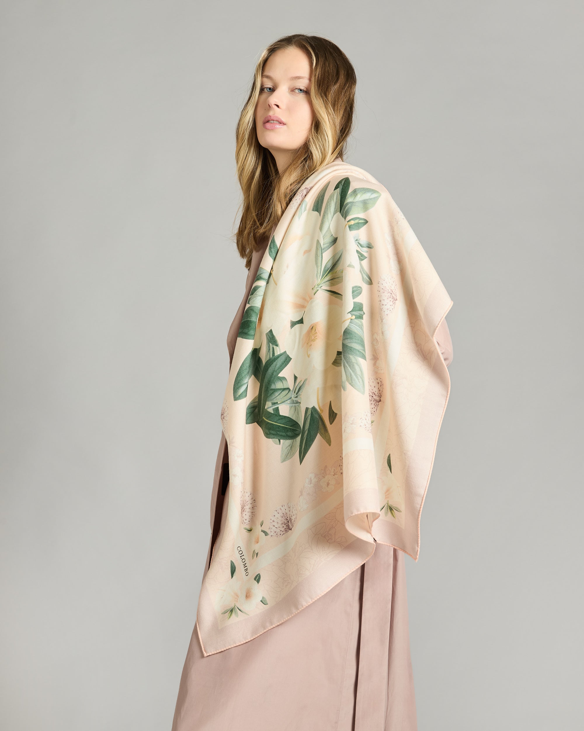 Rhododendron cashmere and silk stole