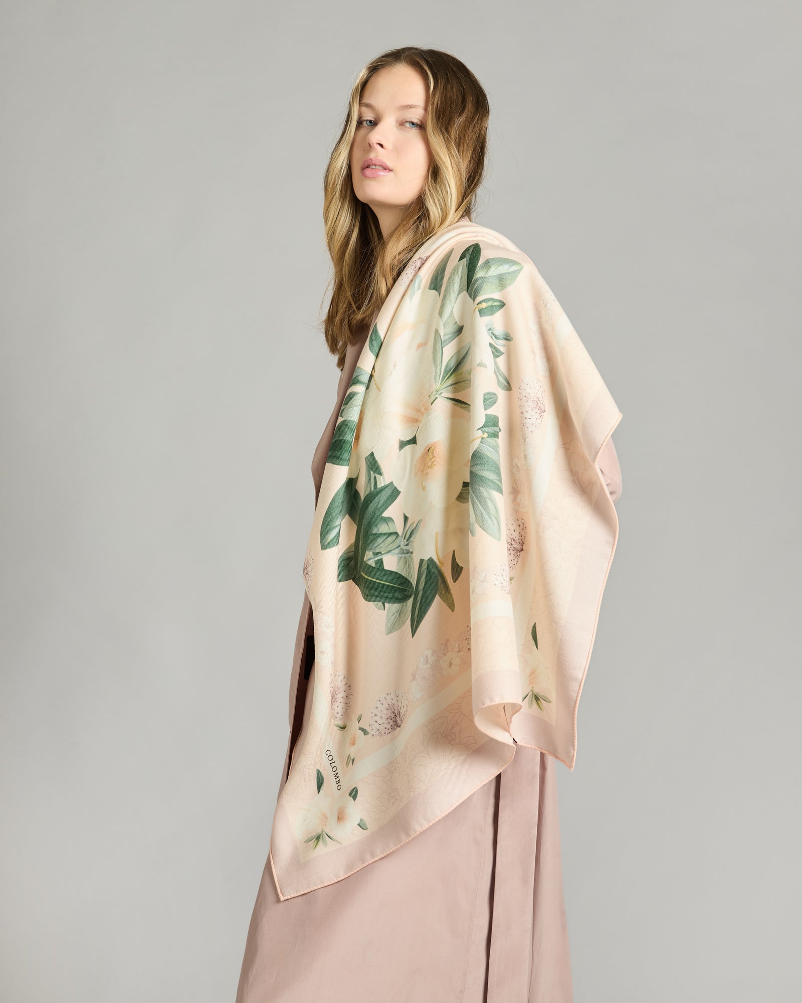Rhododendron cashmere and silk stole