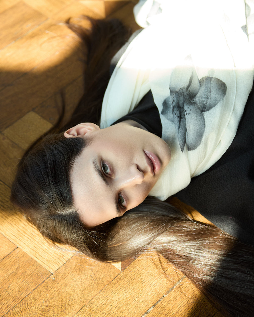 Hellebore  Print Cashmere and Silk Stole