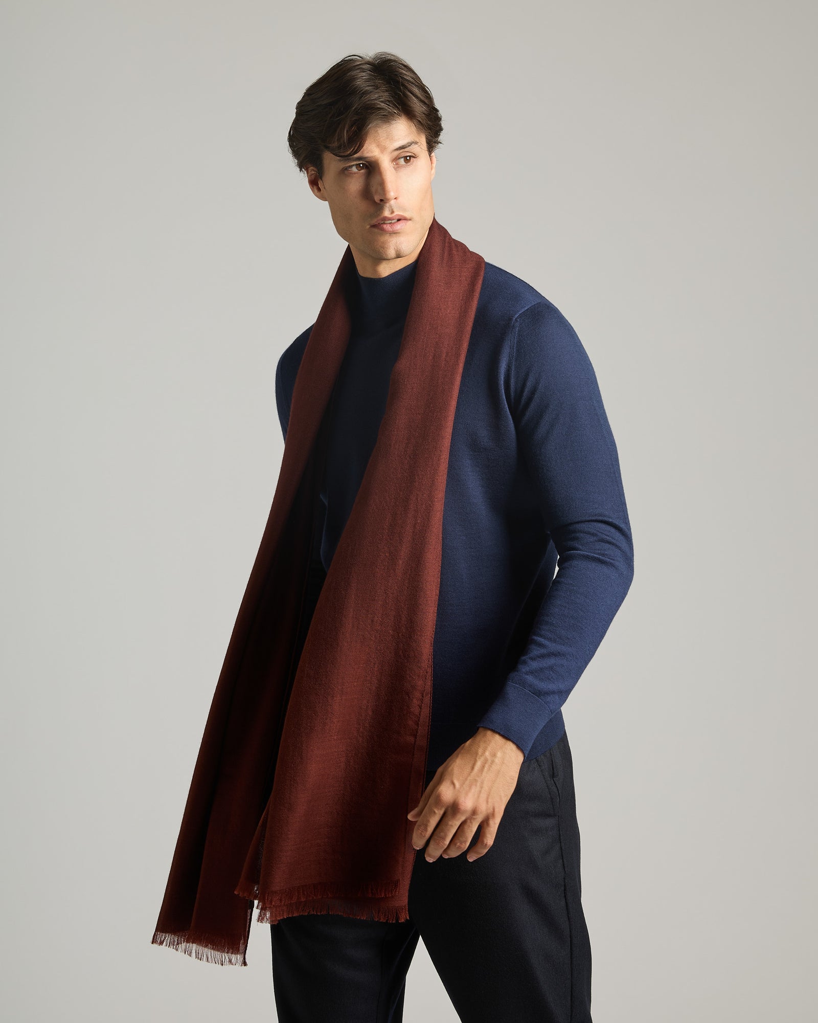 Bordeaux cashmere and silk stole
