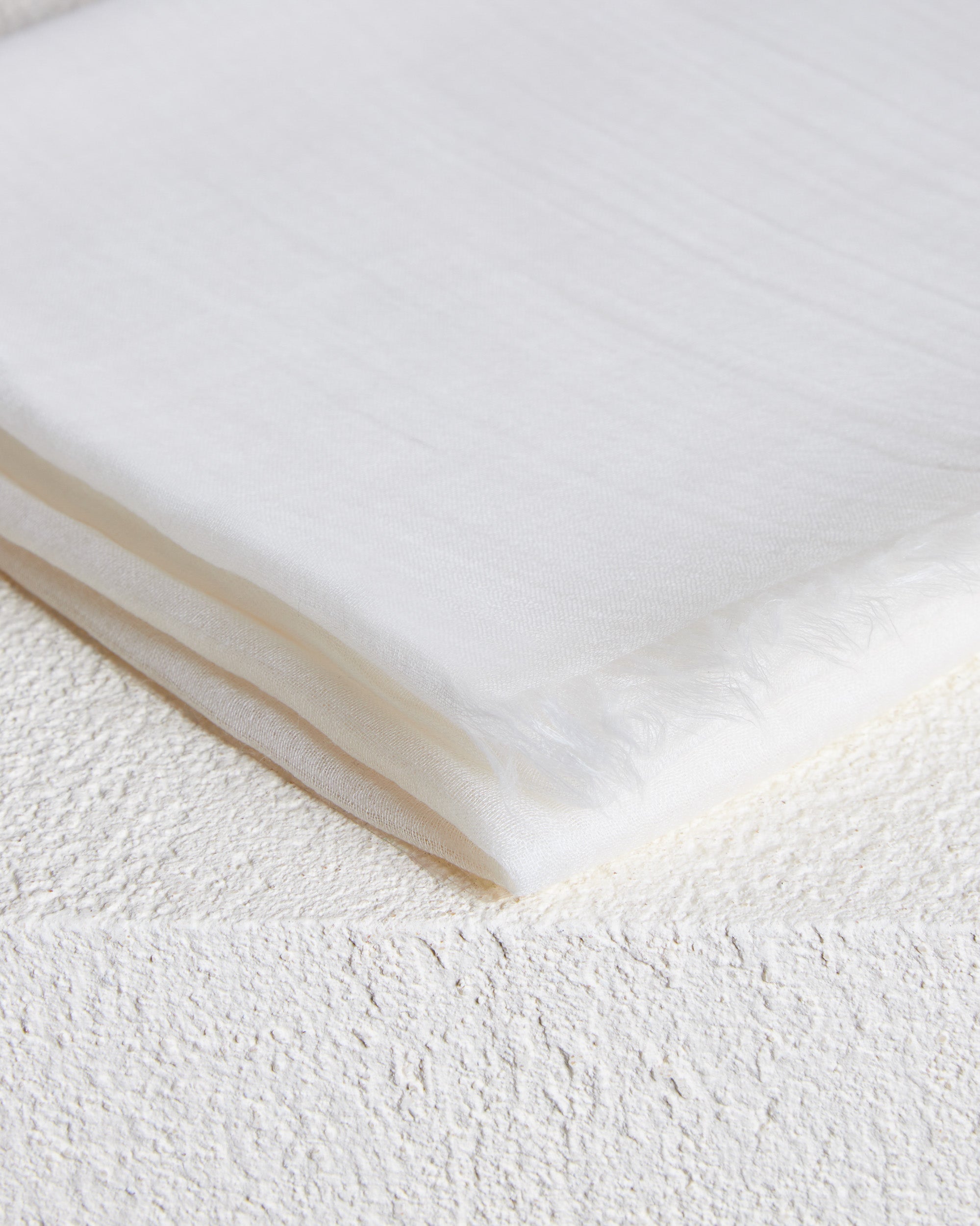 White cashmere and silk stole