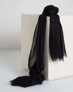 Black cashmere and silk stole