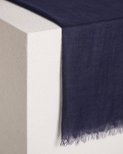 Stola in cashmere e seta blu 70x200 cm