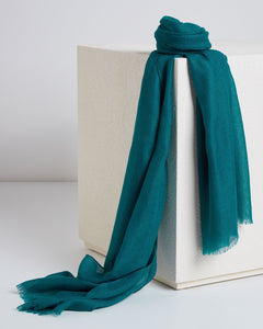 Bright Green cashmere and silk stole