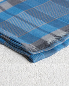 Check pattern cashmere-silk stole 2