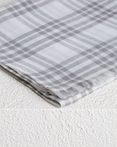 Check pattern cashmere-silk stole 2