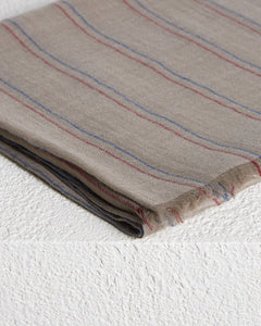 Brown Cashmere-silk stole with stripes