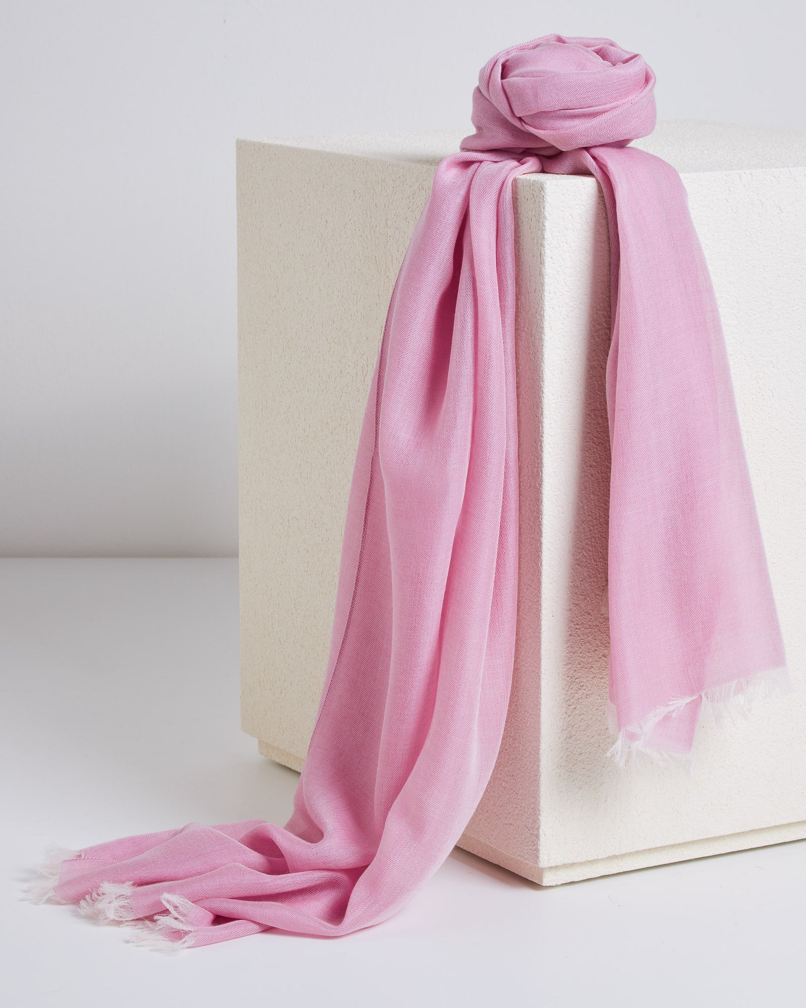 Pink cashmere-silk stole