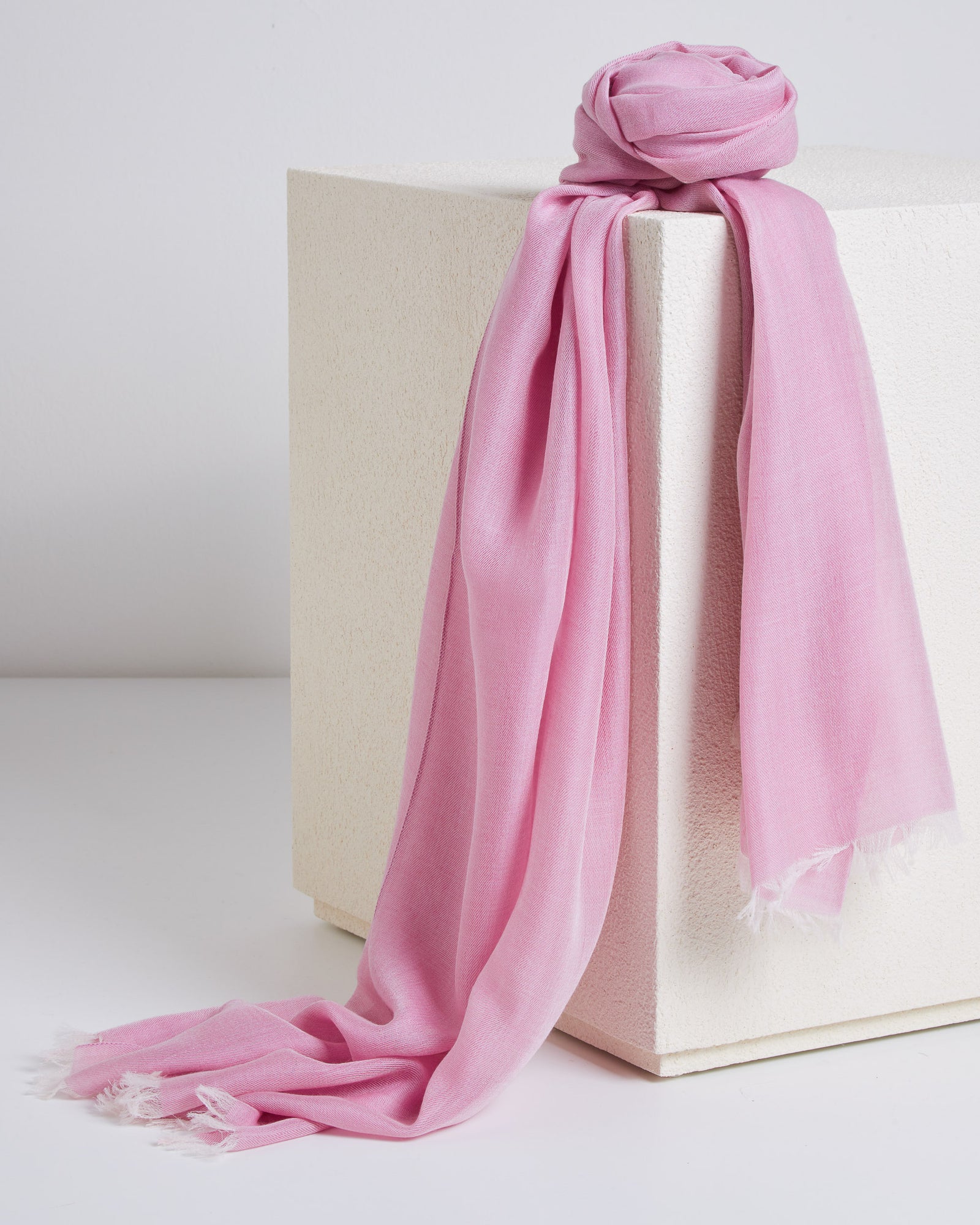Pink cashmere-silk stole