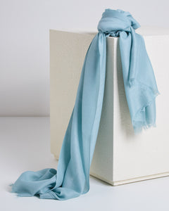 Light blue cashmere-silk stole