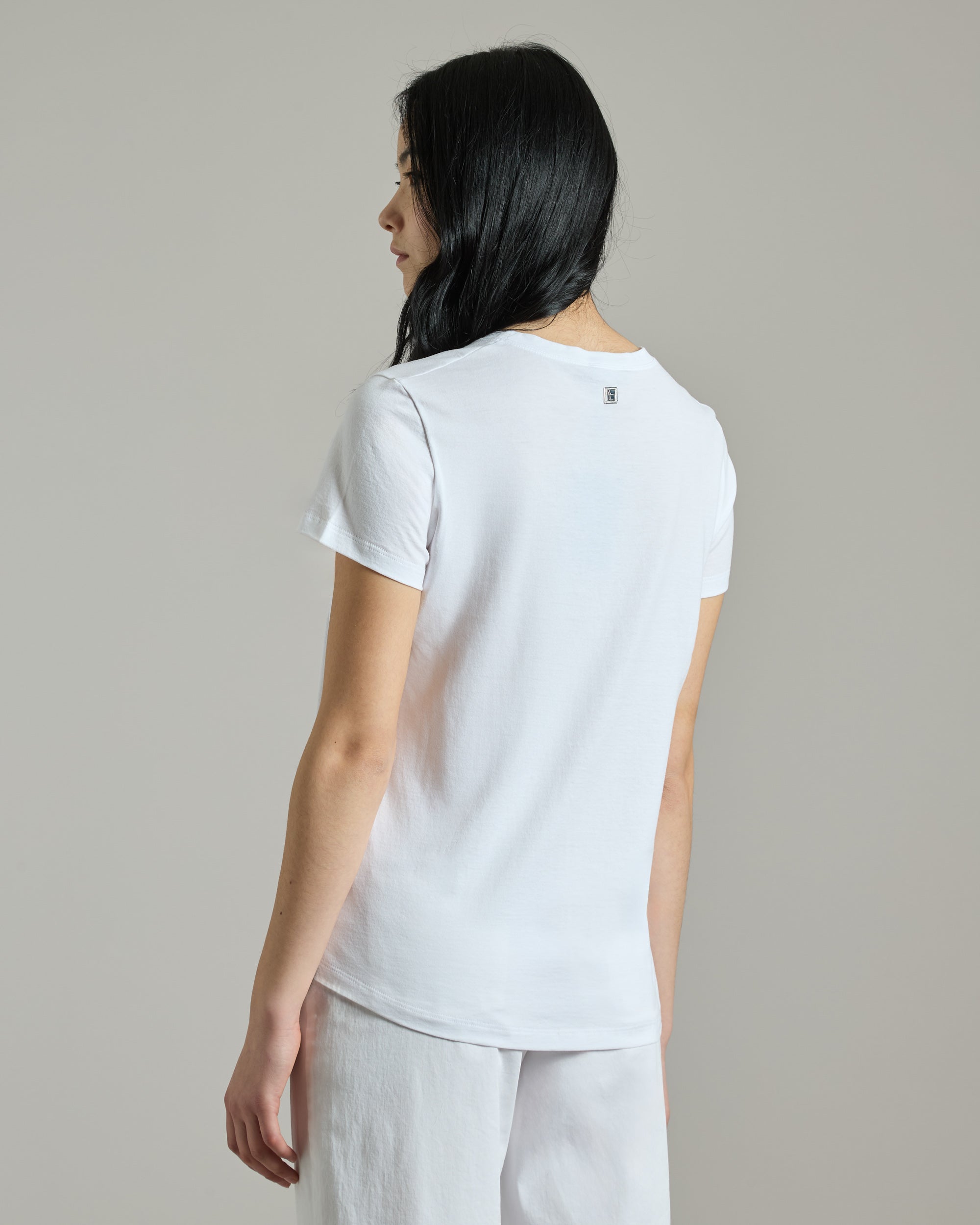 Cotton crewneck t-shirt with embroidered logo