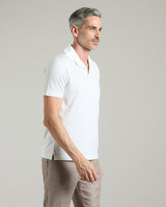 Jersey in Silk and Cotton Polo shirt in white